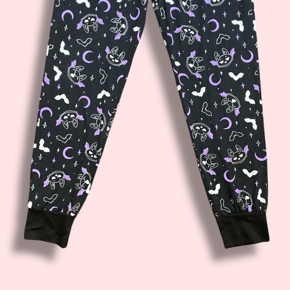 Killstar Batty Black Purple Moon AOP Jogger Lounge Pajama Pants Size Small - Picture 5 of 7